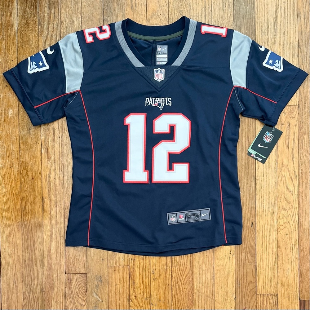NWT Tom Brady #12 New England Patriots Women’s NFL Nike Jersey, Navy | Medium